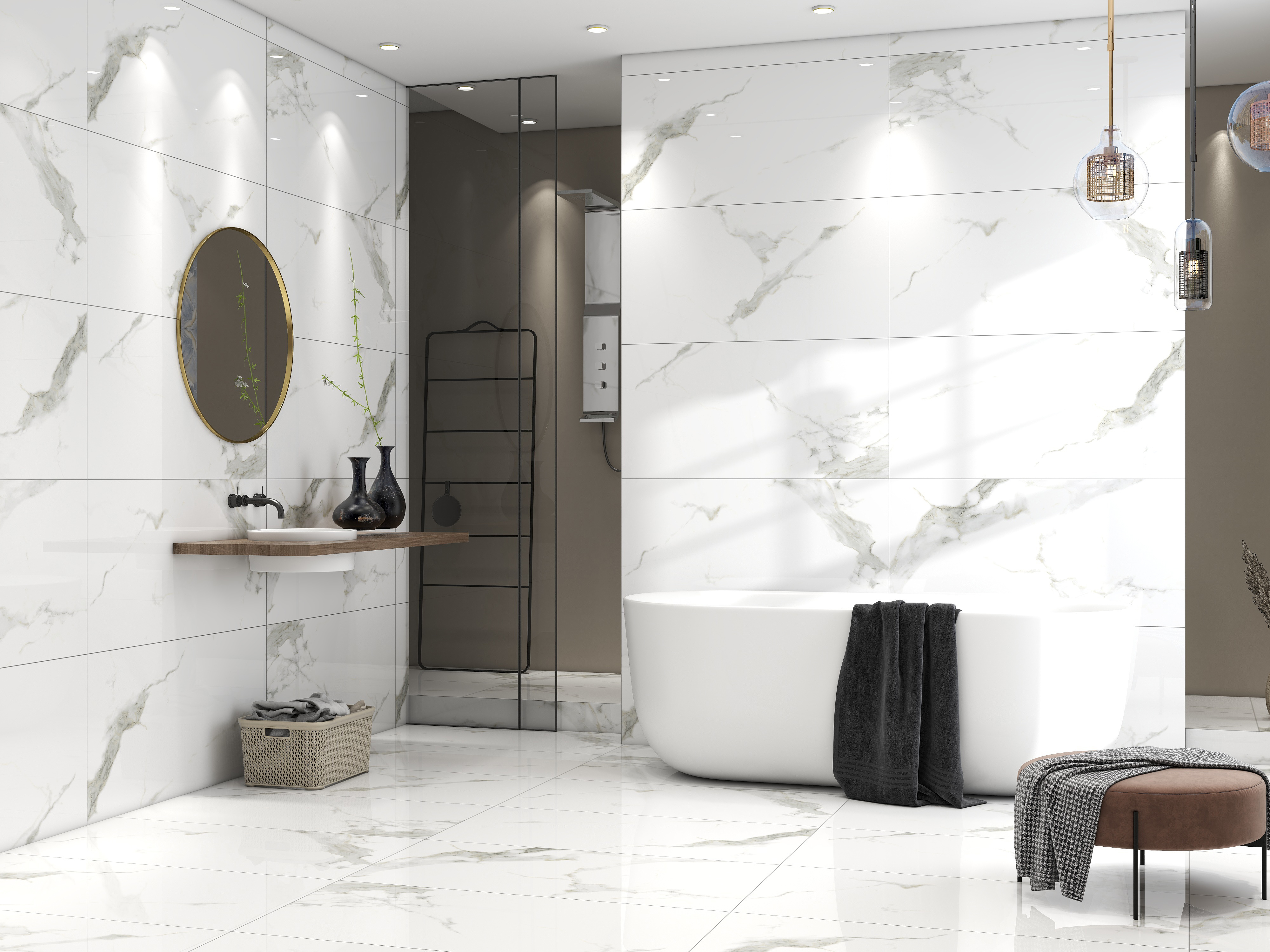 Porcelain Tile 60x120 CROWN STATUARIO (Glossy)