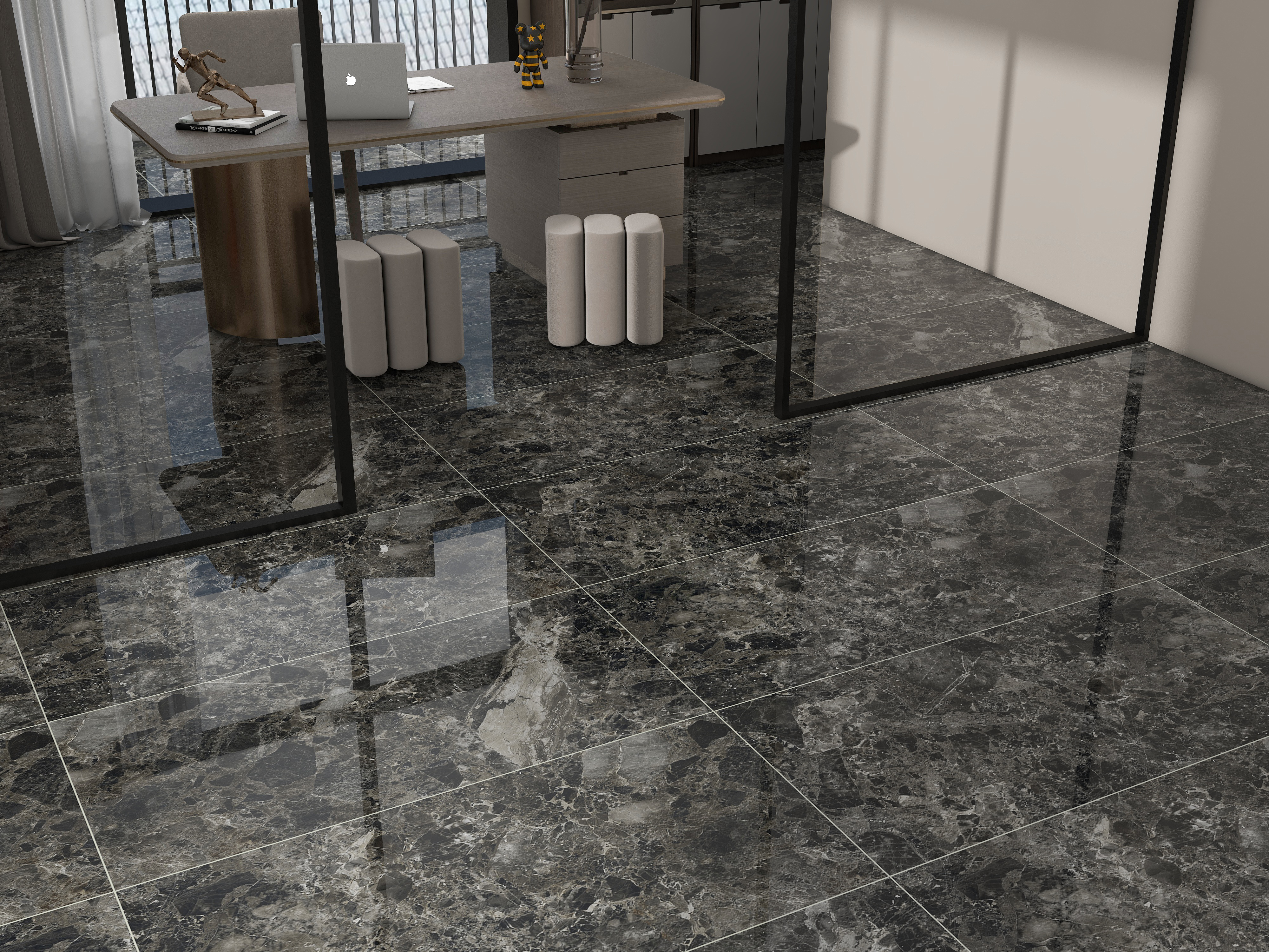 Porcelain Tile 60x120 Crystal emra gris (Glossy)