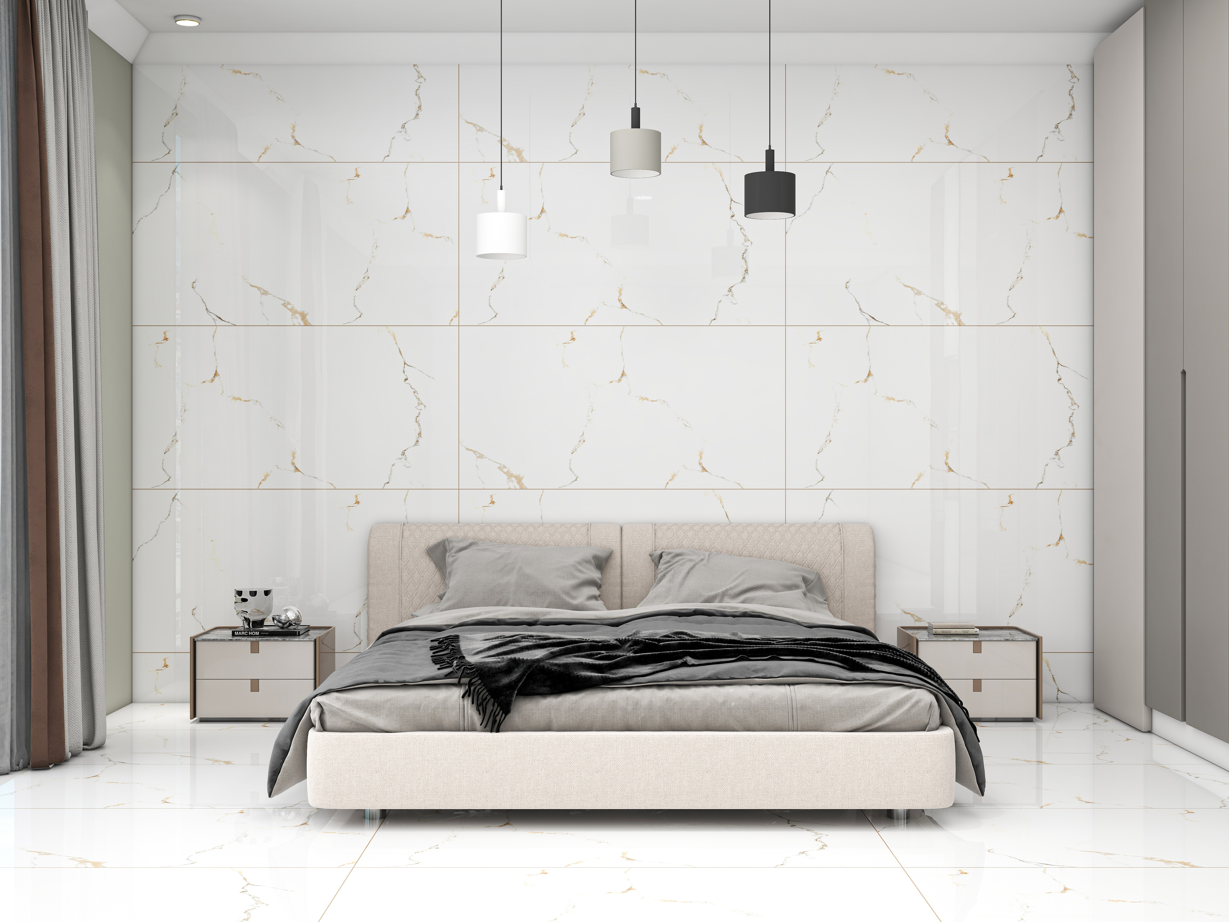 Porcelain Tile 60x120 Golden Statuario (Glossy)