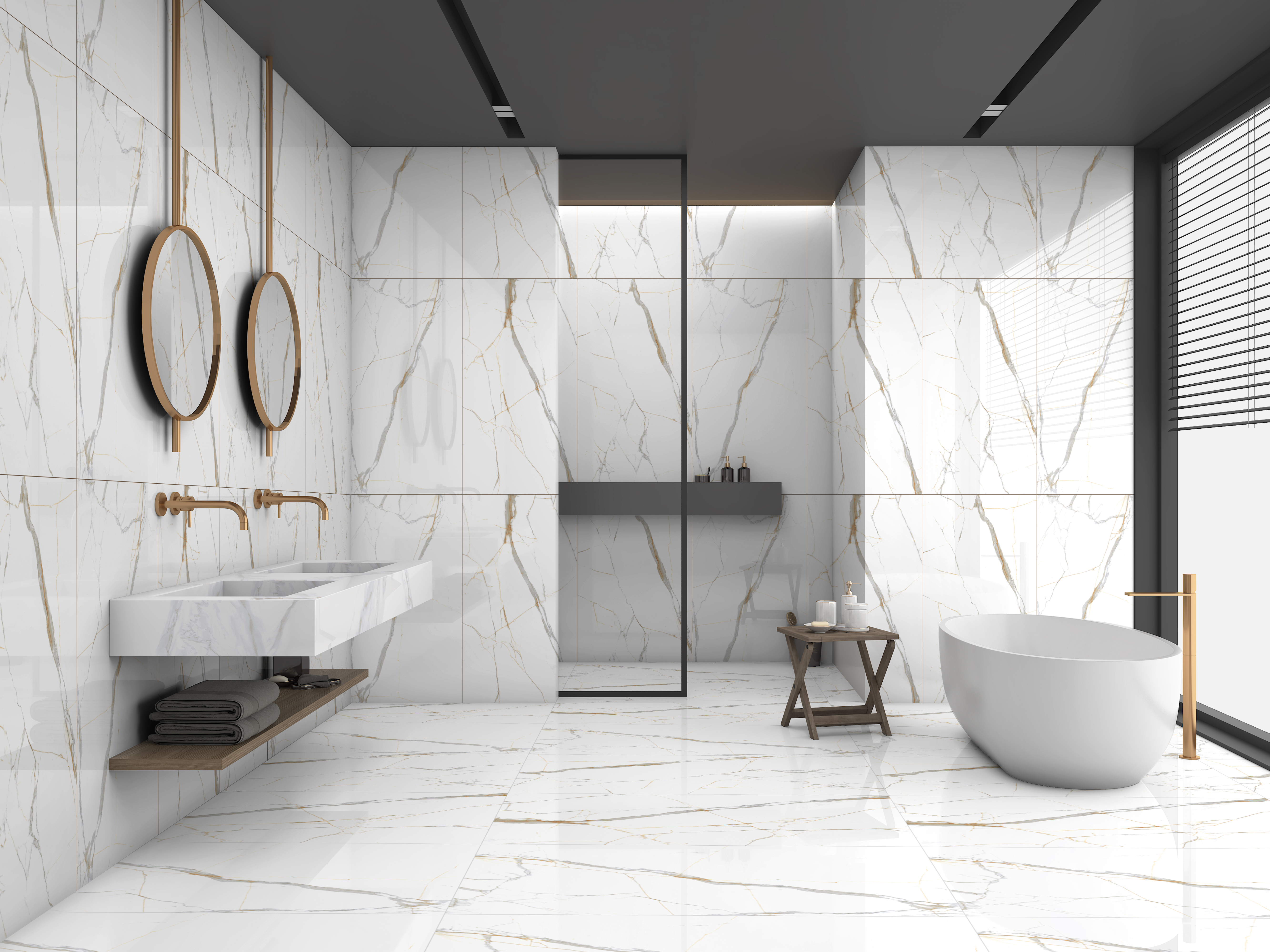 Porcelain Tile 60x120 Indigo Statuario (Glossy)