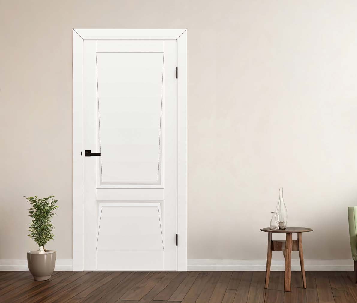MDF Door Integral painted 80x205cm/90x205cm (Light Grey) (White) (Vanilla)