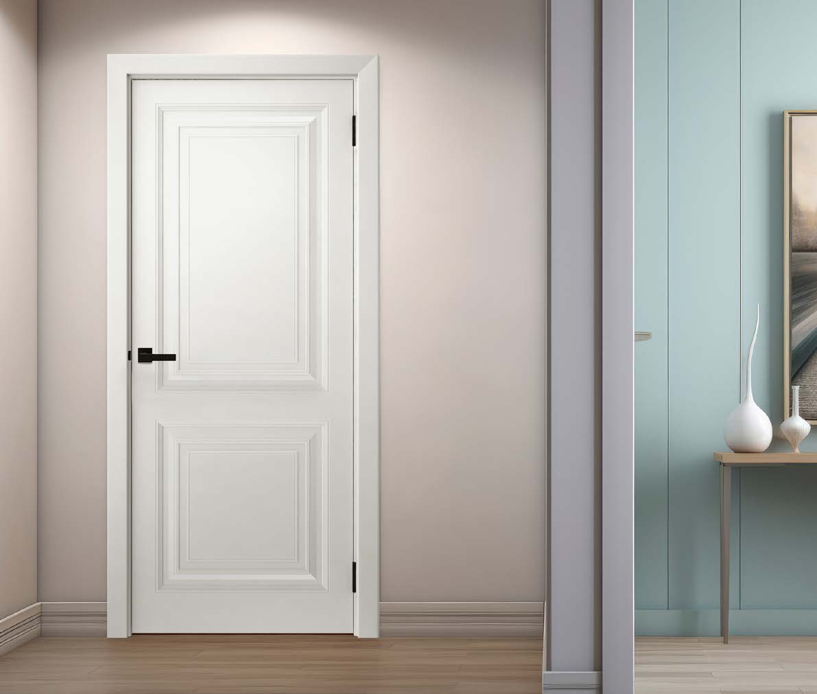 MDF Door Largo 2  Painted 80x205cm/90x205cm  (Light Grey) (White) (Vanilla)
